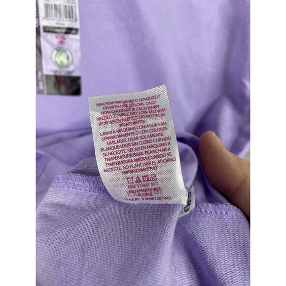 NO BOUNDARIES Tee Shirt Jr XXL(19) Purple Short Sleeve Scoop Y2K 90s Retro NWT - Picture 7 of 8